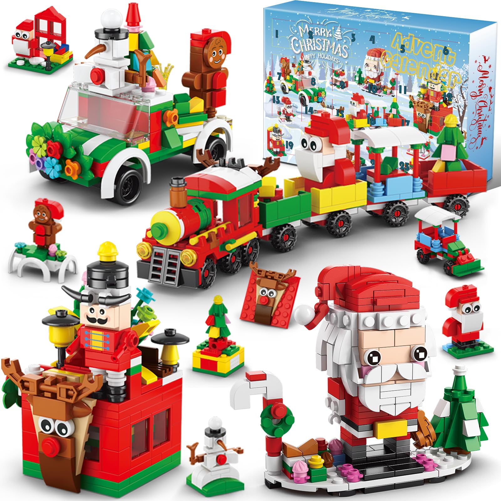 Advent Calendar 2025 Kids, 24 Days Holiday Countdown Playset Building Blocks Toys, Christmas Stocking Stuffers for 6 7 8-12 Year Old Boys/Girls/Adults, Xmas Gifts STEM Toy Building Bricks Party Favors