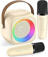 Vista 13 de Mini máquina de karaoke para niños y adultos, altavoz Bluetooth portátil con micrófono inalámbrico, para niñas de 4, 5, 6, 7, 8, 9, 10, 12 años