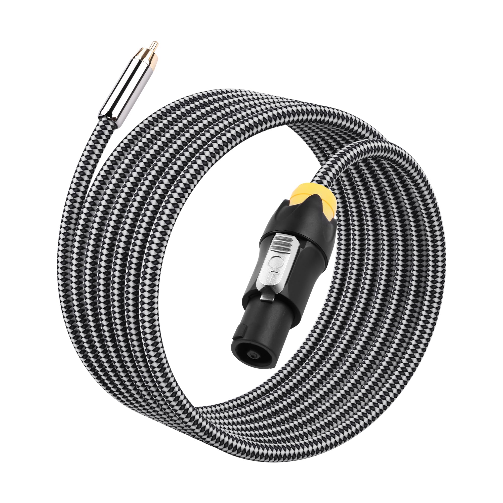 SinLoon Cavo audio da Speakon a RCA, 3 m/10 FT, cavo coassiale da 14 AWG a treccia, cavo di collegamento segnale da amplificatore a home theater, cavo di collegamento professionale da amplificatore a