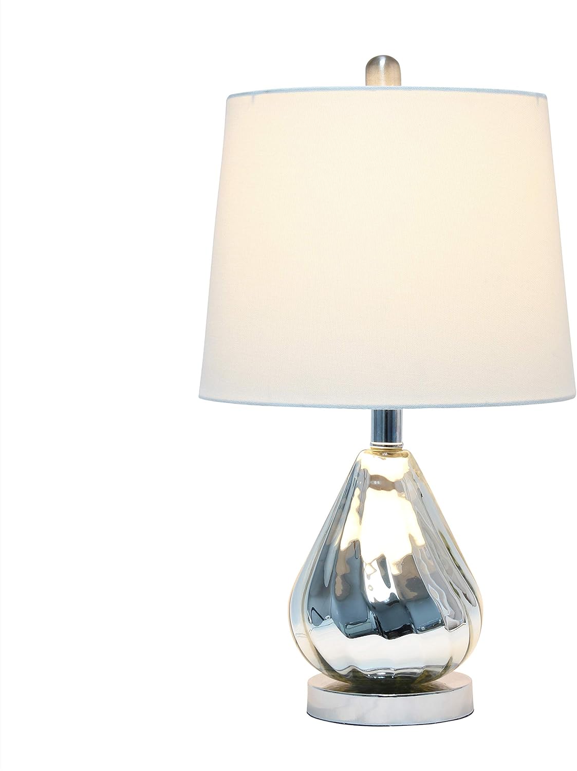 Flash Deals - 80% OFF Elegant Designs LT3319-WHT Ripple Table Lamp, Chrome/White