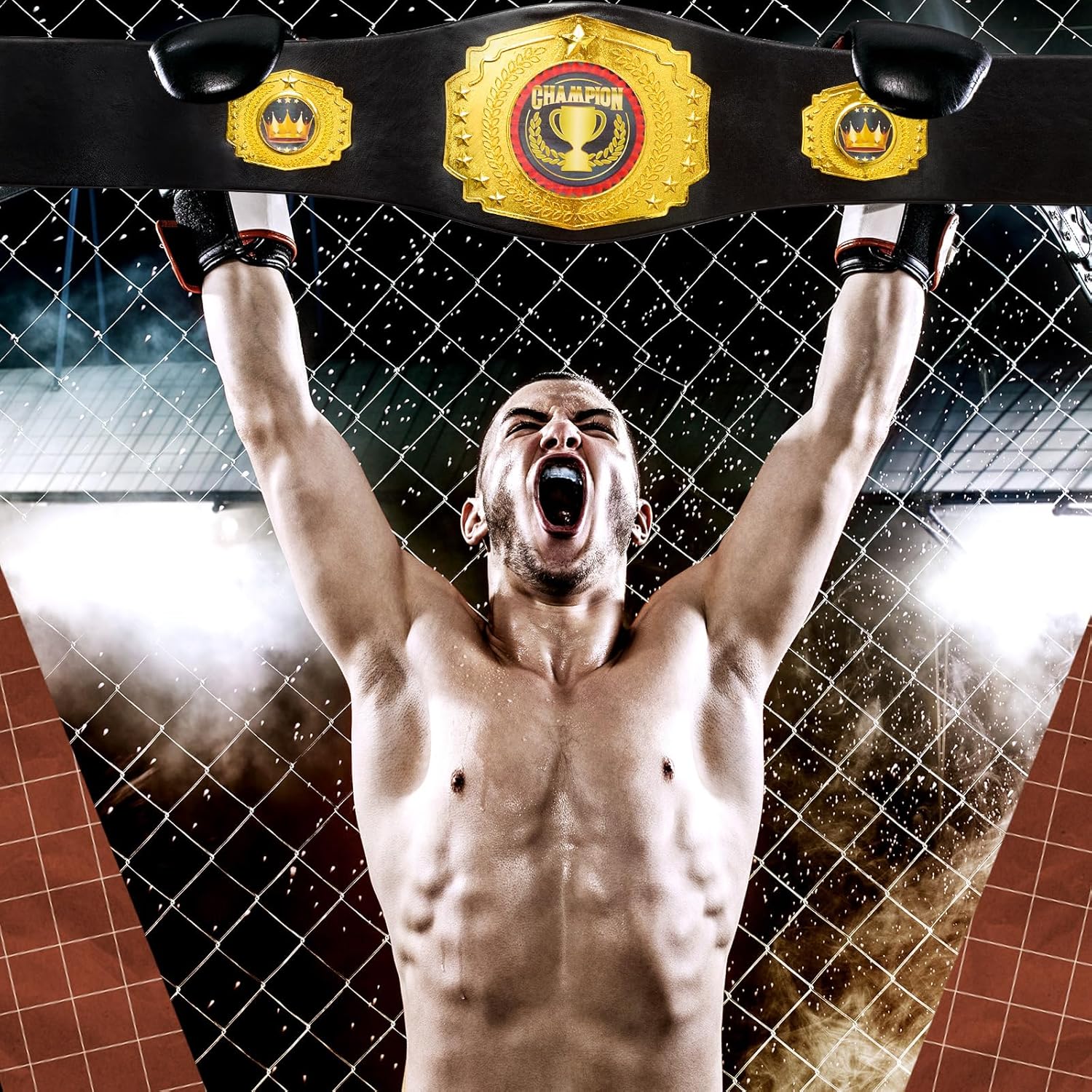 51 Inch Fantasy Football Trophy Championship Belt Adult Large Leather Wrestling Title Belts for Heavy Award, Sports, Prizes, and Events Gift