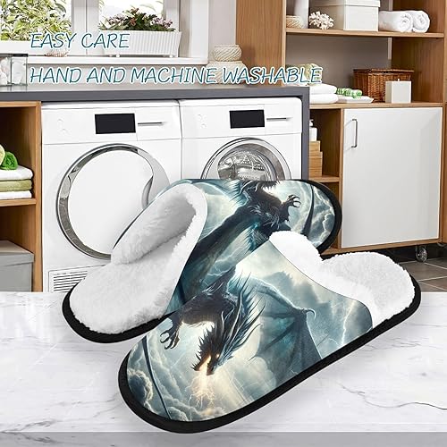 Miniatura 4 de Pantuflas de felpa para mujeres y hombres, cálidas, cómodas, para viajes, spa, antideslizantes, zapatos de casa