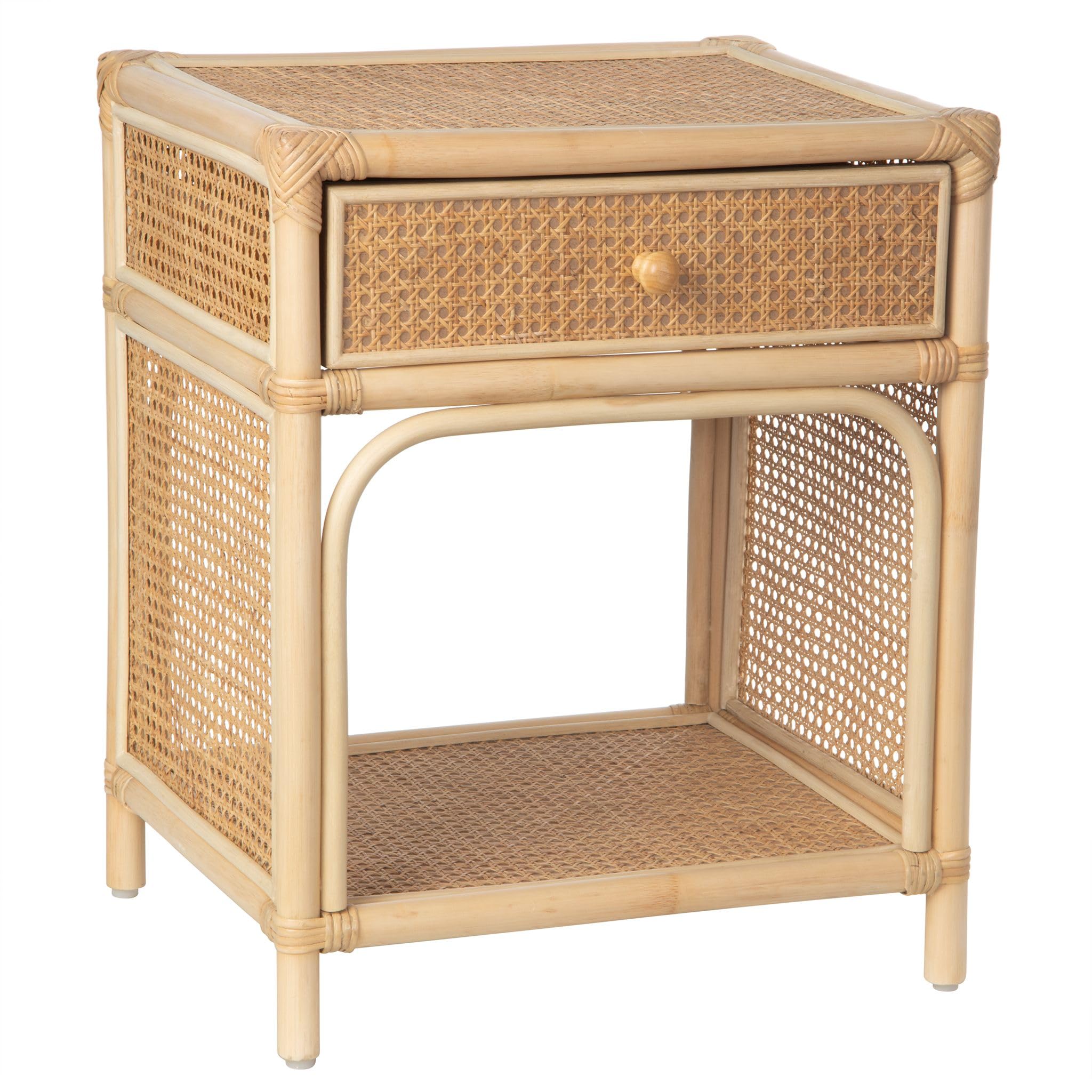 Kouboo Latitude Rattan Cane Bedside Table with Drawer — free download