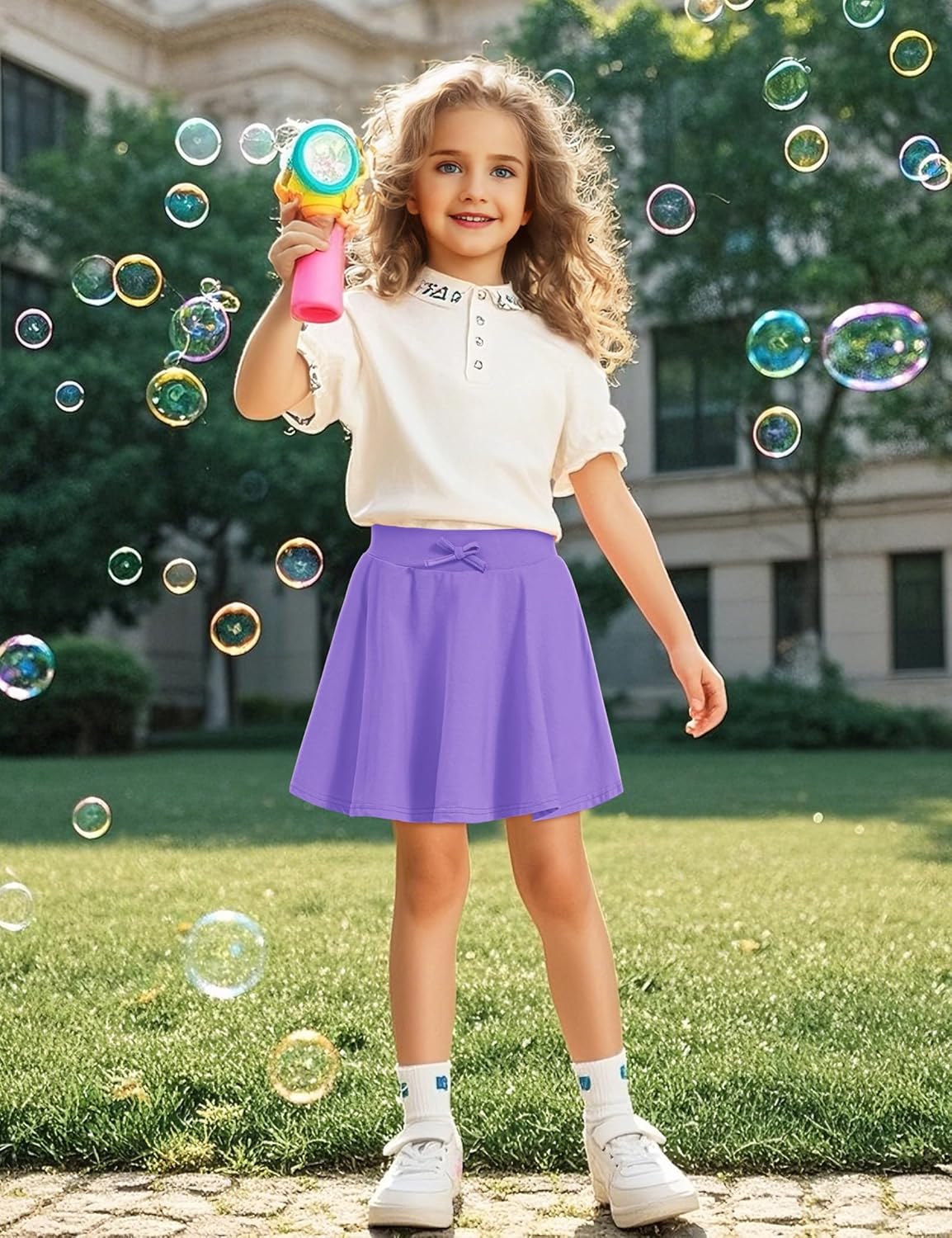 BOOPH 2 Pack Girls Skirts Athletic Uniform Skirts Toddlers Pleated Skorts with Pockets - Image 7