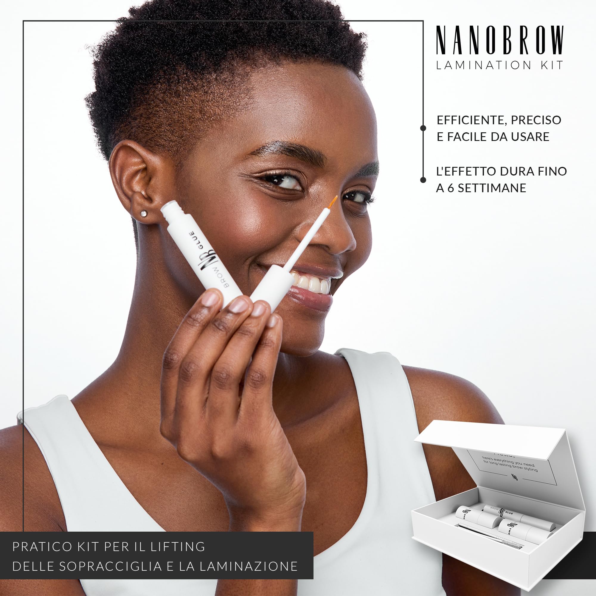 Kit laminazione sopracciglia Nanobrow Lamination Kit – trattamento professionale per sopracciglia perfettamente definite a casa