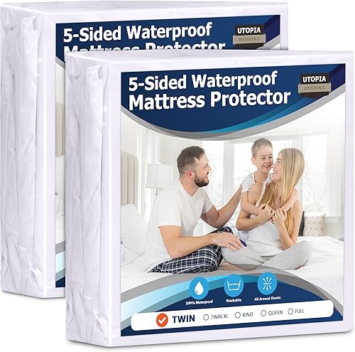 Miniatura 14 de Utopia Bedding Protector de colchón impermeable de 5 lados tamaño Queen, funda de colchón transpirable de alta calidad, estilo ajustado con