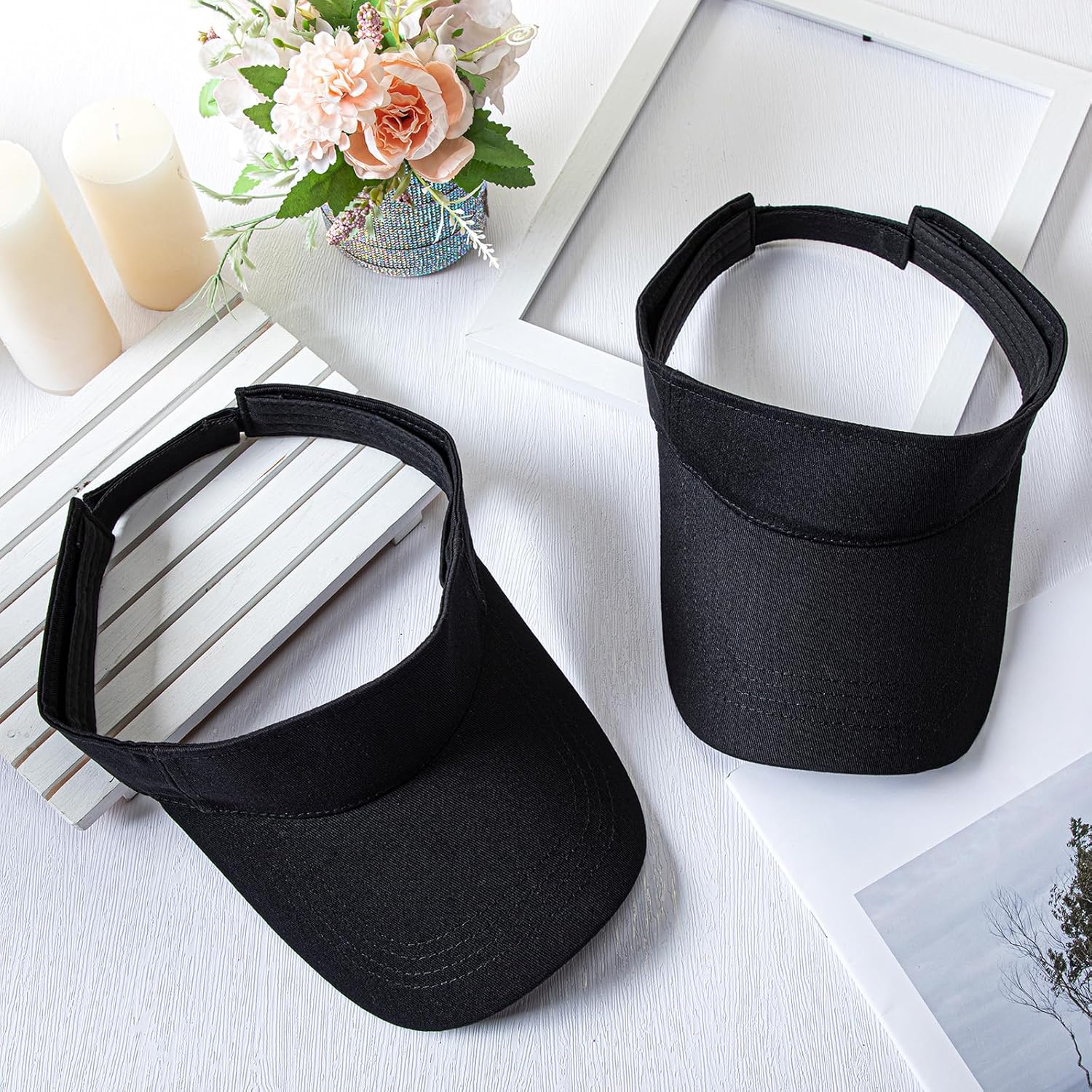 Syhood 15 Pieces Sun Visor Hats Sport Wear Athletic Sun Visor Caps Adjustable Sun Protection for Women Men