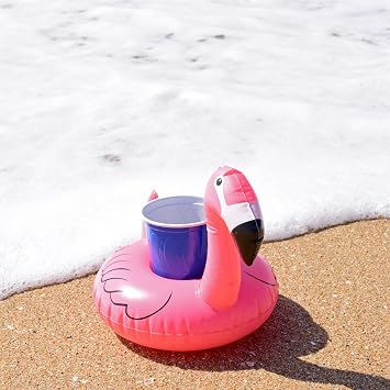 GoFloats Inflatable Floatmingo Drink Holder 3 Pack Float Your Drinks in Style