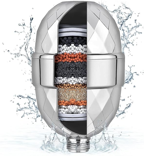 Shower Filter for Hard Water Upgraded High Output Shower Water Filter, Water Softener Shower Head Filter Remove Chlorine and Heavy Metals, Shower Filter with Vitamin C Revitalizing Skin Hair Nail