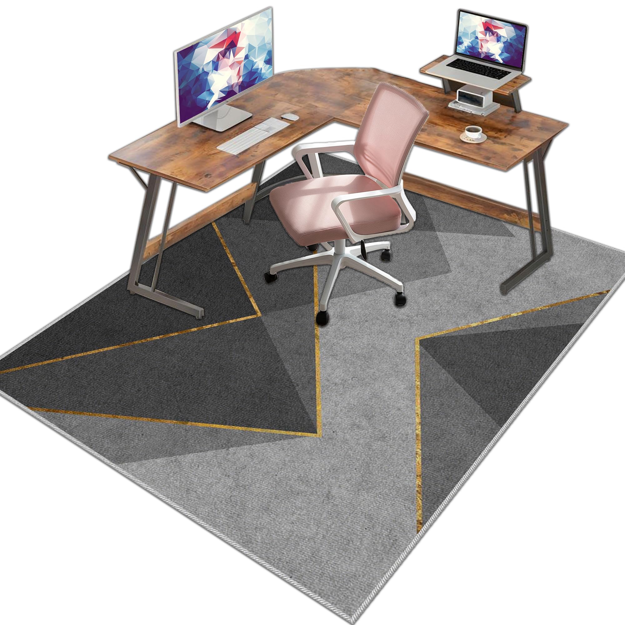 Tappeto Sedia Ufficio Antiscivolo Tappeto per Sedia Con Ruote 90 x 140 cm Tappeto Gaming Pavimento per Pavimenti in Legno Duro Tappeto Sedia Gaming Tappetini Per Cameretta Salotto Multisuperficie