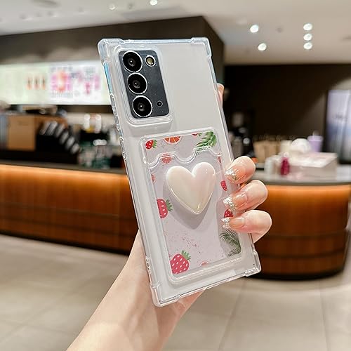 Miniatura 4 de Tuokiou Funda compatible con Samsung Galaxy Note 20 Ultra, bonito diseño de corazón 3D, protección suave a prueba de golpes con tarjetero para