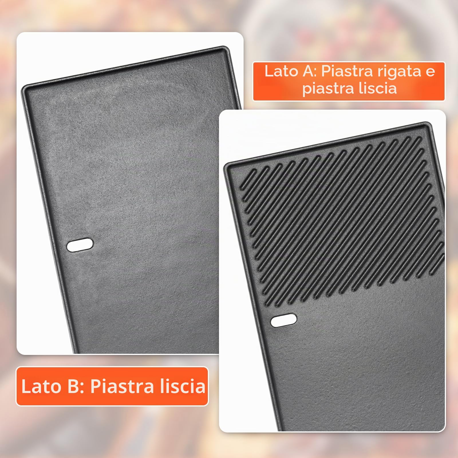 GFTIME 43CM X 32CM Piastra per Griglia Padella per Landmann Triton 3 e 4 Bruleurs, Enders Boston 4, Enders Monroe PRO 4, Enders Boston 6 Grill a Gas, Piastra riscaldante in Ghisa