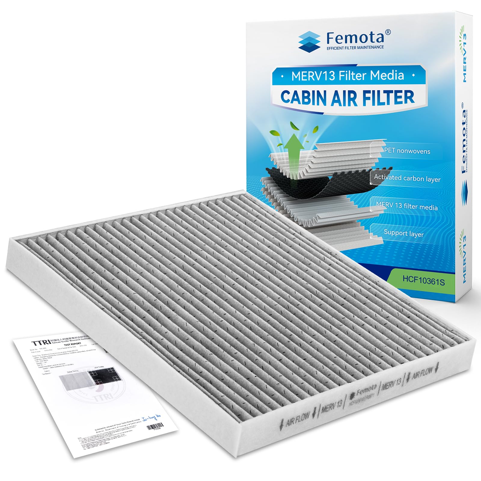 Filtro de aire de cabina MERV 13 probado con carbón activado, CF10361 para Chevrolet Cobalt (2005-2010), HHR (2006-2011), Pontiac G5 (2007-2009), Pursuit (2005-2006), Saturn Ion (203 -2007 ).