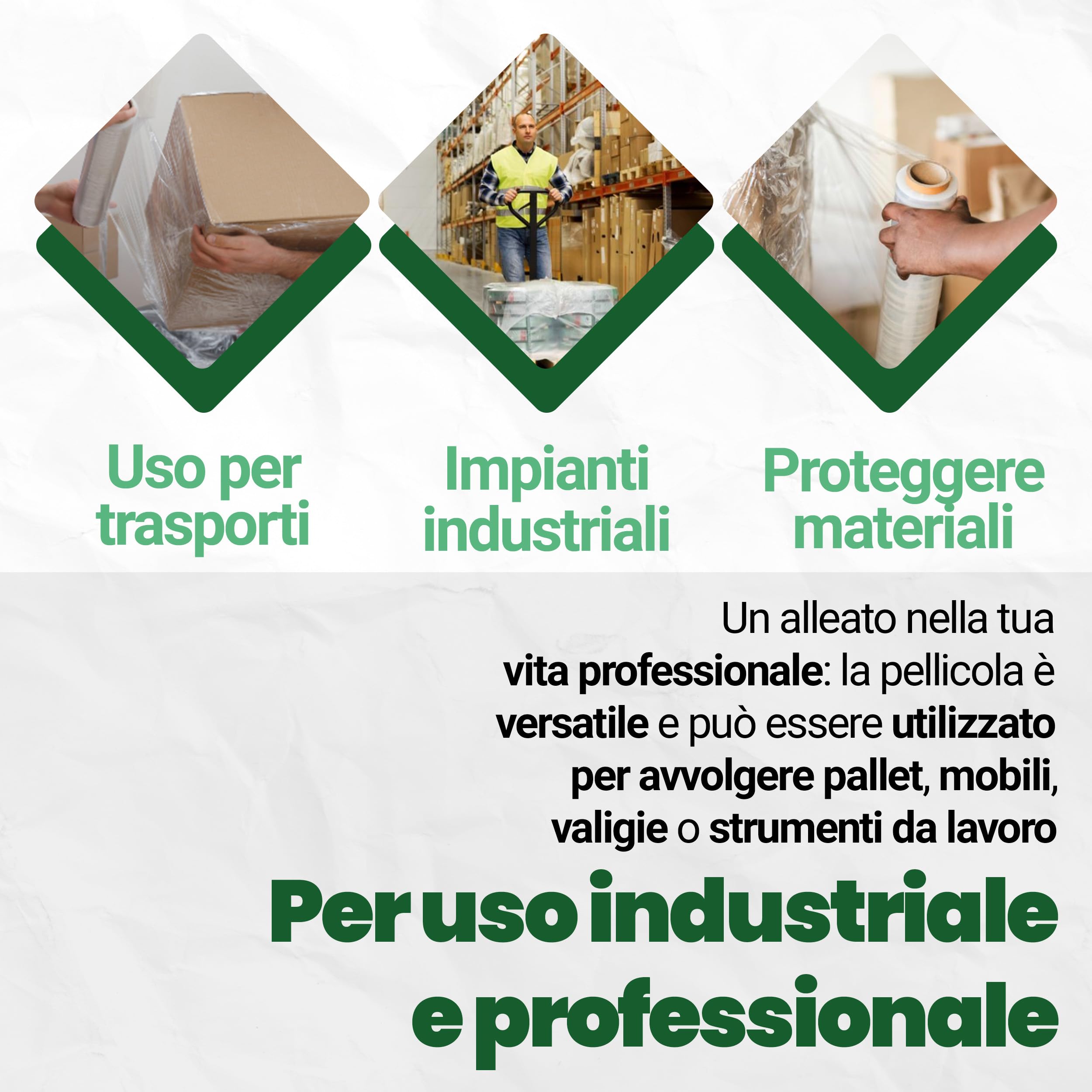 PLASTISAK - Pellicola Trasparente per Imballaggio 3 kg 6pz - Film Professionale in Cellophane per Protezione Oggetti