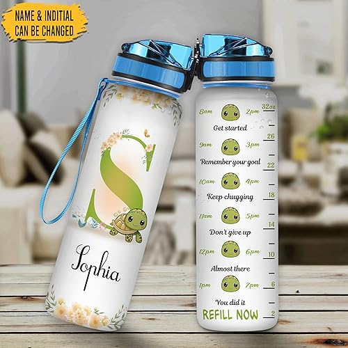 Miniatura 9 de Hyturtle Botella de agua motivacional personalizada de 32 onzas para amantes de los pingüinos, botella de agua con nombre personalizado con marcador