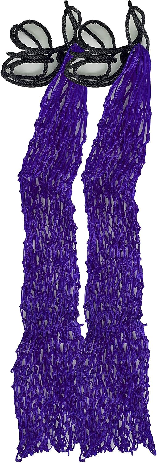 Majestic Ally 2 pcs Ultra Slow Feed 1.5"x1.5" Holes 40” Hay Net for Horses and livestocks (Purple)