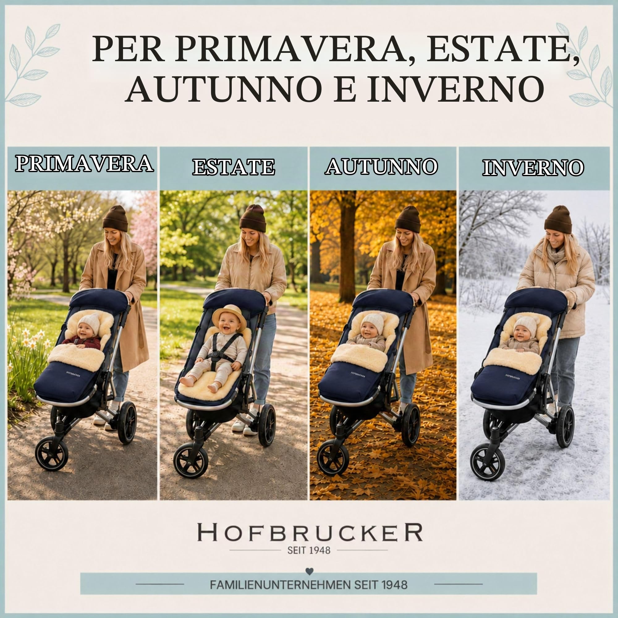 Hofbrucker seit 1948 Sacco Per Passeggino in pelliccia di agnello Putzi Blu Scuro Unica