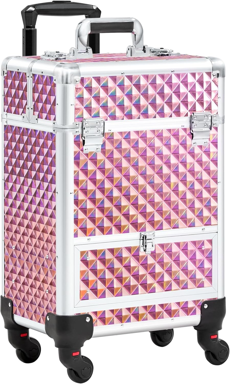 Yaheetech Rolling Makeup Train Case Aluminum Cosmetic...