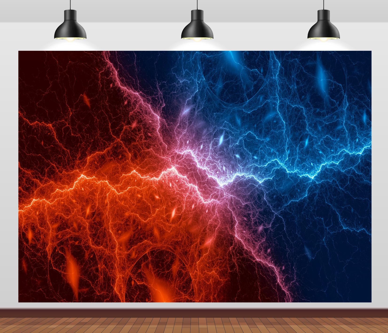 12x8FT (3.6x2.5m) Energía De Rayos Roja Y Azul Fondo Fotográfico