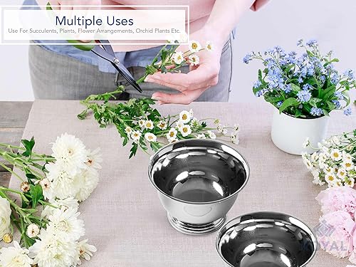 Miniatura 3 de Royal Imports Maceta decorativa de plástico de 8 pulgadas, cubierta para maceta, plato suculento con pies para bodas, fiestas, jardín, hogar y