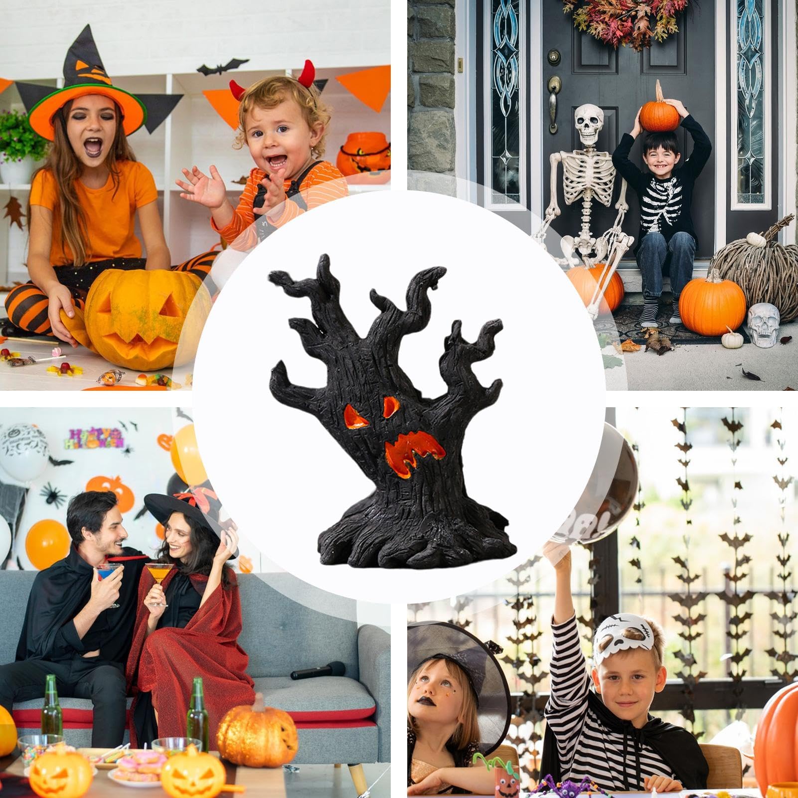 Amazon.co.jp: ハロウィンの木の樹皮の顔 - ハロウィーンの木の飾り