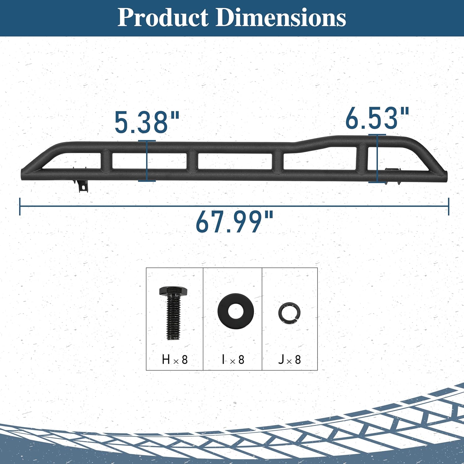 u-Box 4Runner Rock Slider Rocker Guards for 2010-2024 Toyota 4Runner 5th Gen (Exclude Limited, Nightshade, TRD Sport & 10-13 SR5), Sturdy Steel Tubular Door Armor Rails with Kick-Out Design