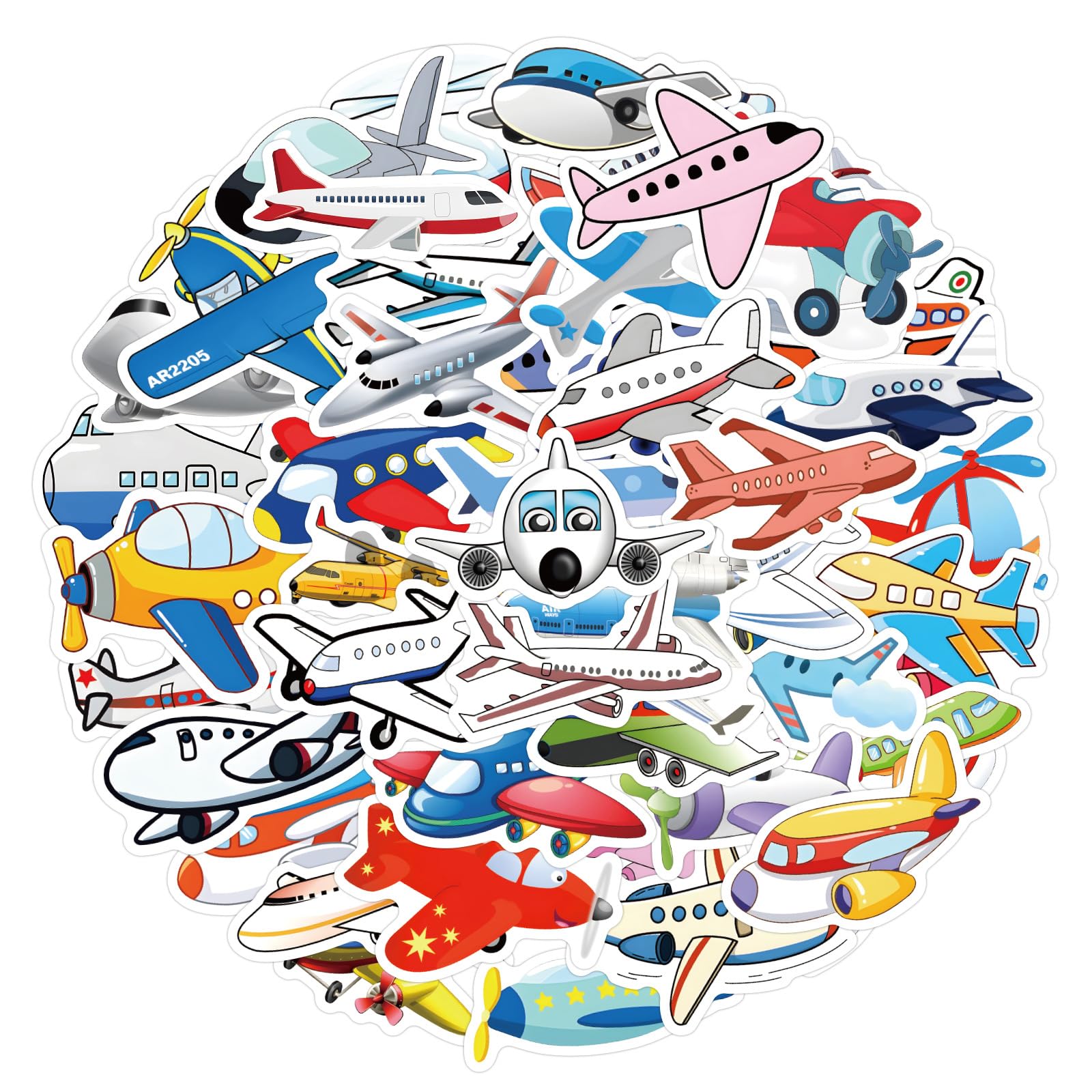 Vehicle Plane Stickers 60 Pack Vinyl Laptop Stickers,Waterproof Travel Map Stickers for Water Bottles,-Graffiti Stickers Pack for Teens Girls Kids