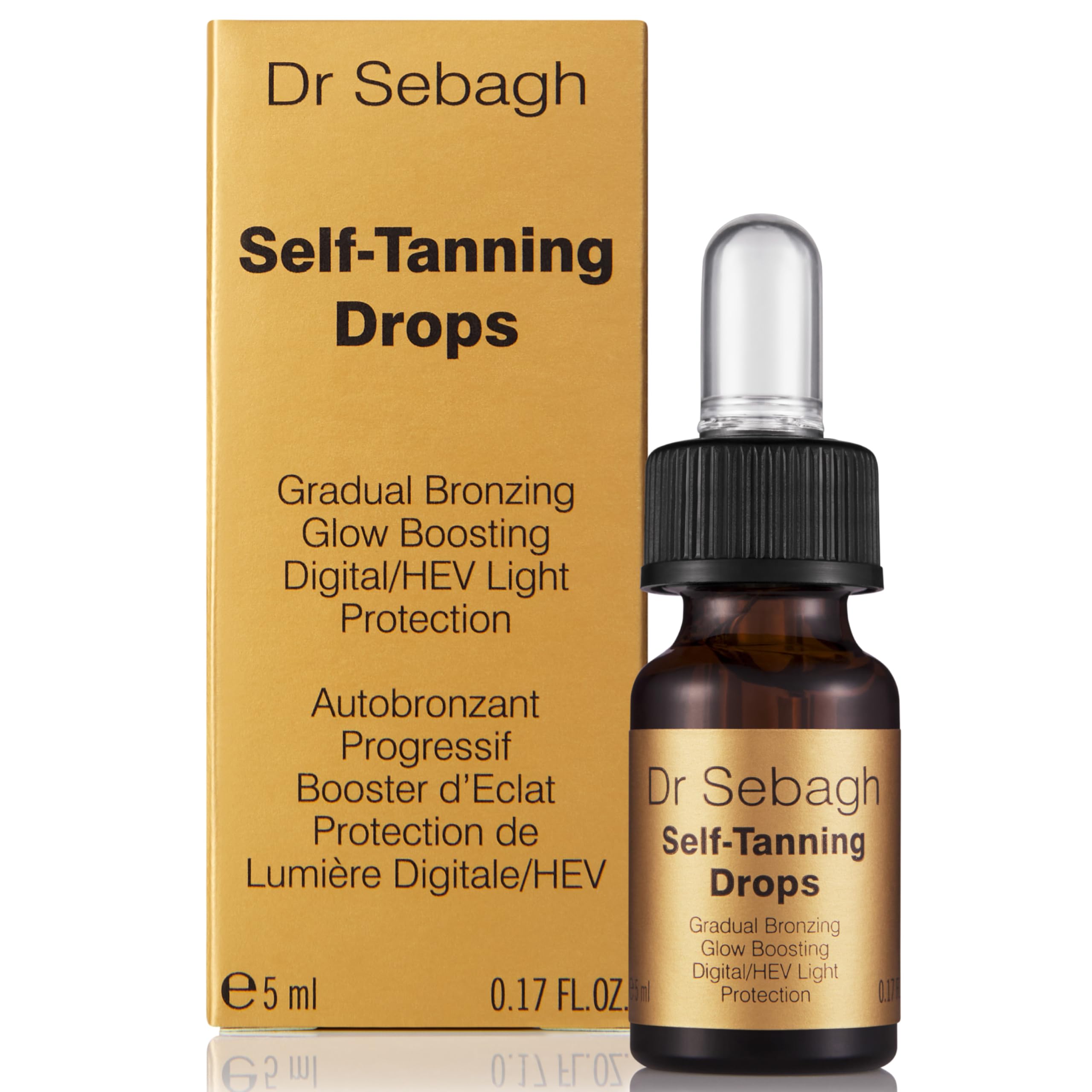 Self-Tanning Drops (0.17 fl oz) - Customizable Self Tanner Drops for Face - Streak-Free, Scent-Free Face Tan Drops - Natural Golden Glow Sunless Tanning Drops for Radiant Skin