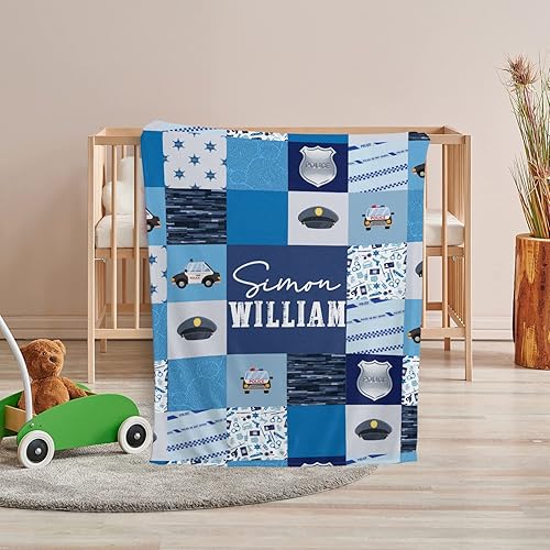 Miniatura 7 de Mantas de bebé de policía, manta de bebé azul, mantas de bebé personalizadas para niños, mantas de bebé personalizadas con nombre, manta de