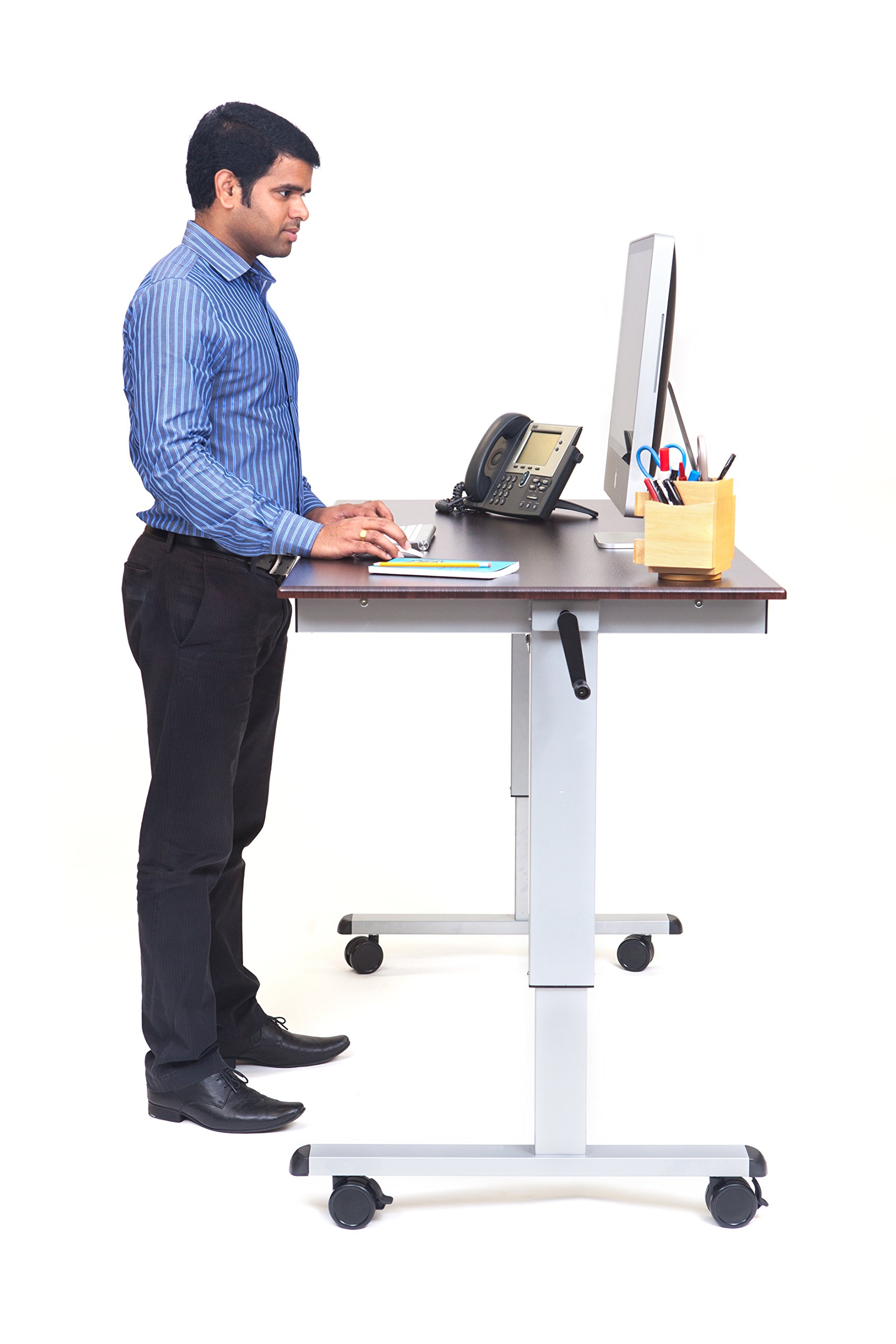 Luxor STANDUP-CF60-DW 60 High Speed Crank Adjustable Stand Up Desk — view 3