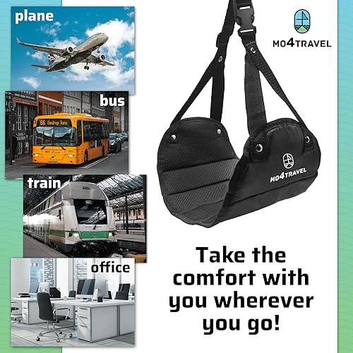 Miniatura 5 de Reposapiés de avión hamaca portátil para pies, artículos esenciales de viaje en avión para volar proporciona relajación y comodidad para vuelos