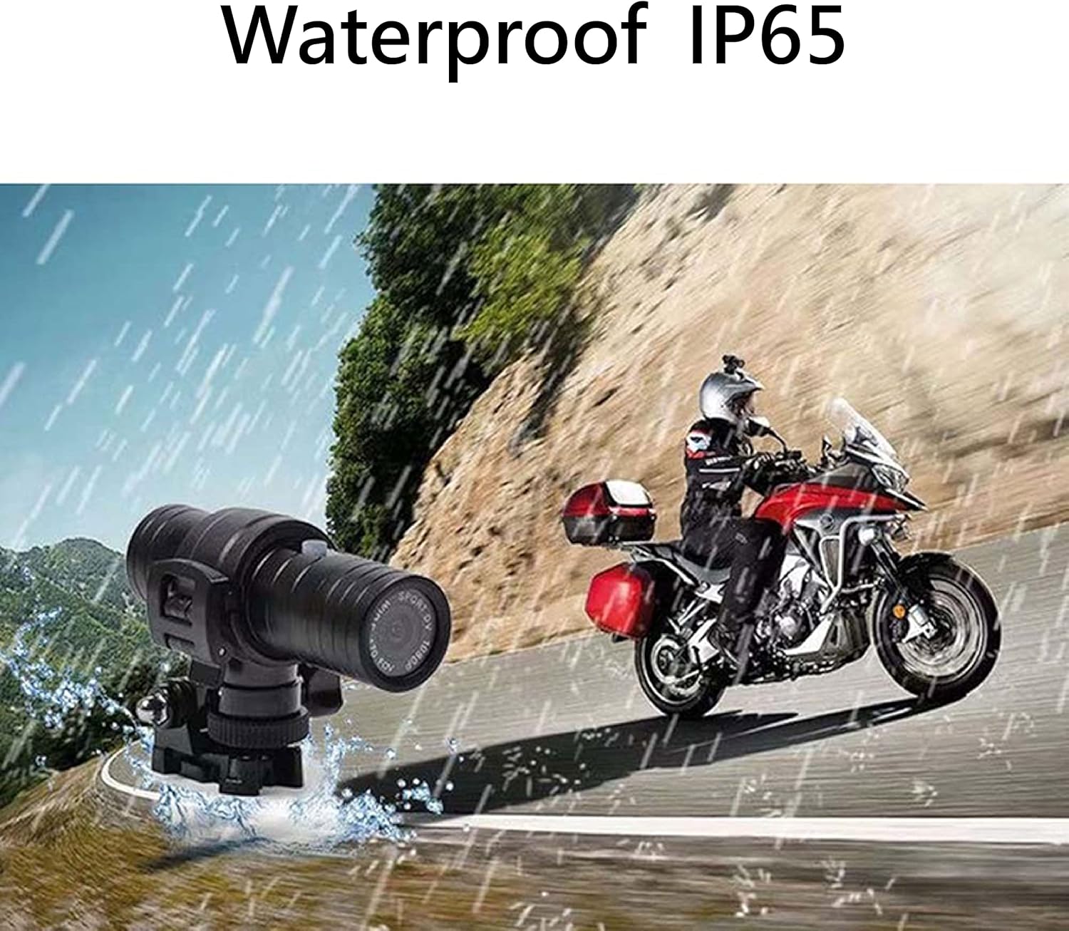 1080P Dash Cam for Motorcycle,Bicycle,Bike Replaceable Battery, Outdoor Sport, Waterproof, Wide Angle, G-Sensor, Loop Recording Included 64GB, JD-02BM