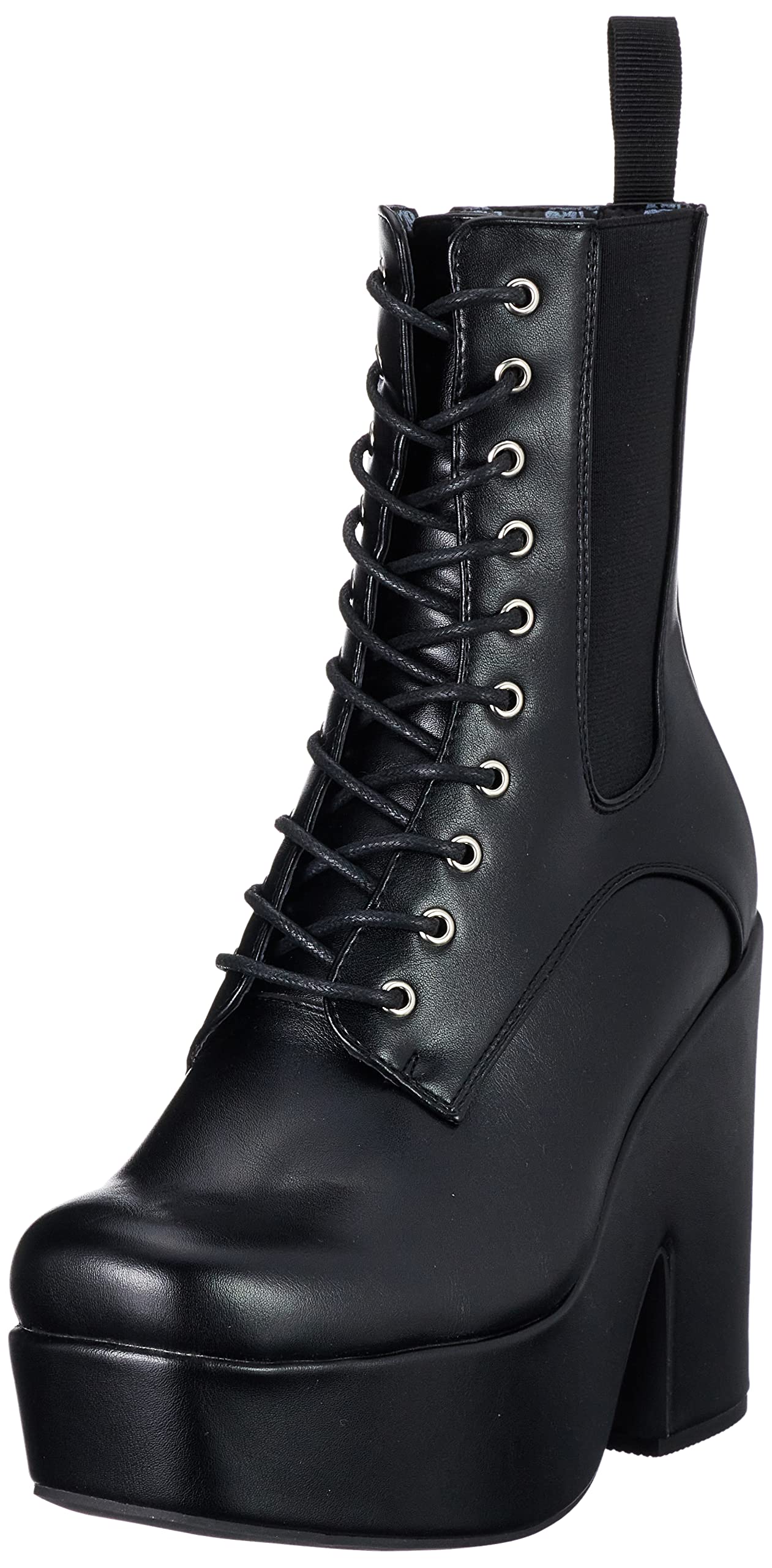 LAMODA - Morning Stroll Chunky Platform Ankle Boots, EU 39, Black PU, 7 UK