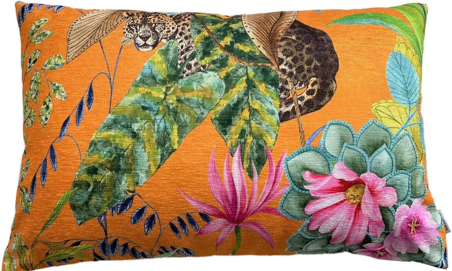 Leopard Throw Pillow Cover Orange Tonga Jungle Animals