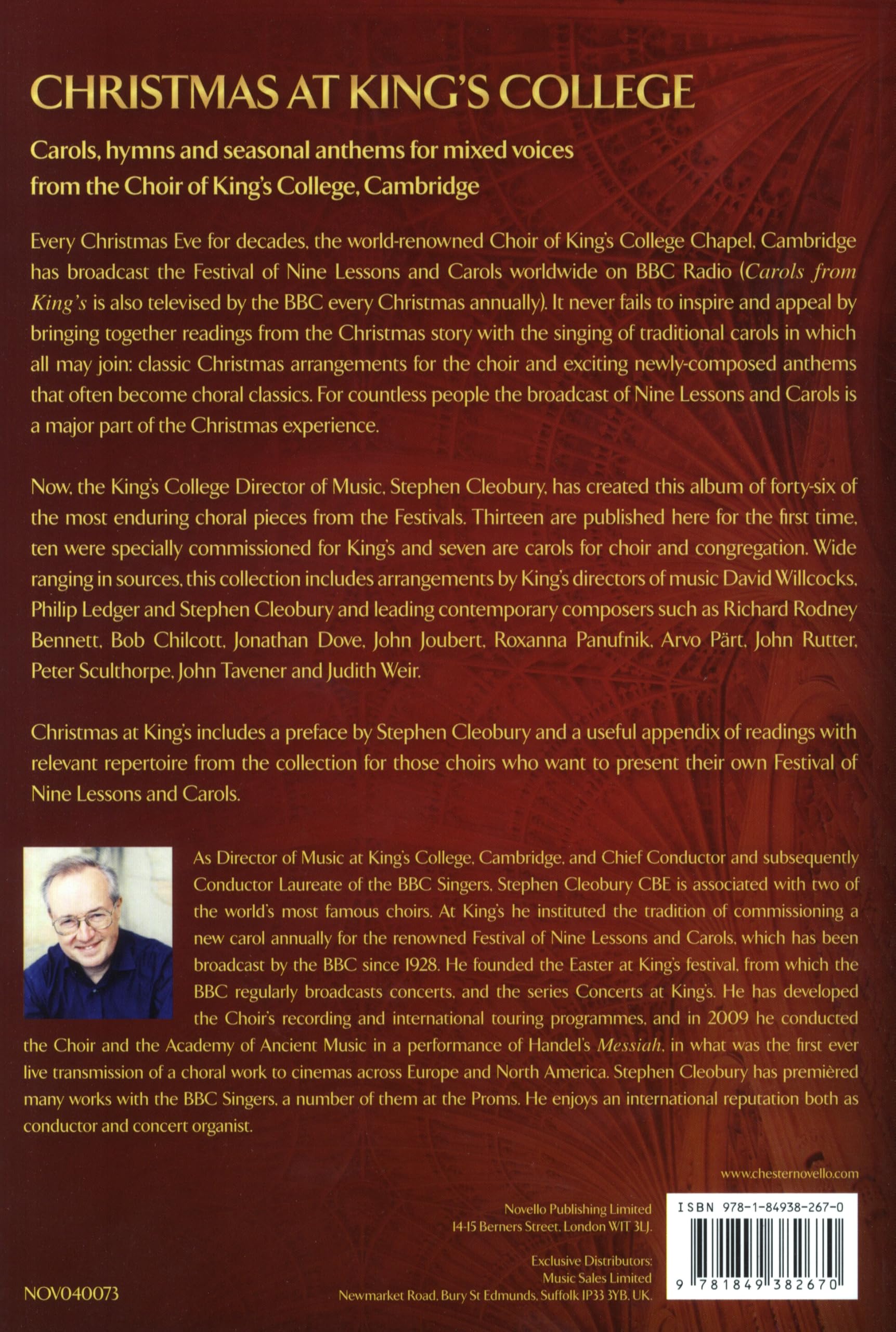 Christmas at king's college chant: Carols, Hymns and Seasonal Anthems for Mixed Voices from the Choir of King's College, Cambridge