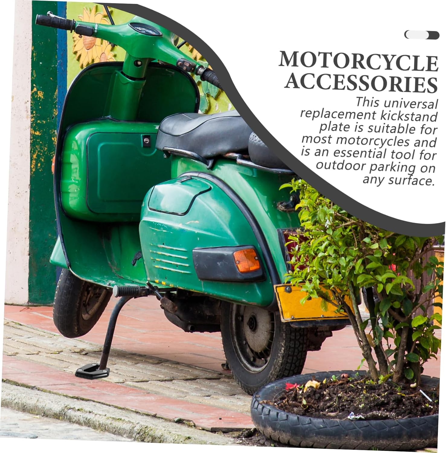 SOLUSTRE Motorcycle Kickstand Extension Pad Side Stand Cushion Support for Outdoor Parking Prevents Scratching and Scuffing Lightweight and Portable Motorcycle Accessory