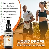 Vista 2 de Mononitrato de tiamina de vitamina B1 - Suplemento líquido en gotas (2 onzas líquidas)