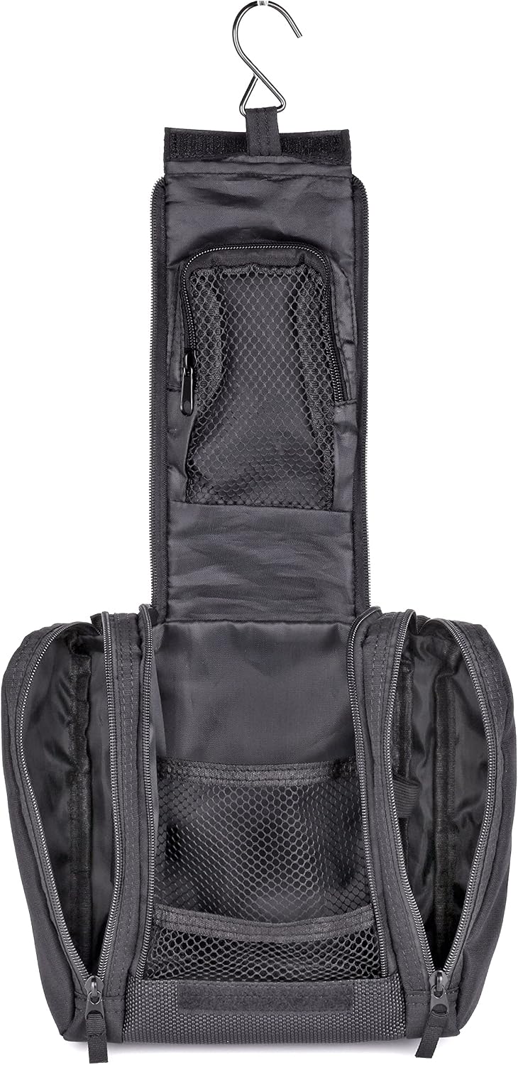 J. Buxton Double Zip Hanging Kit Black