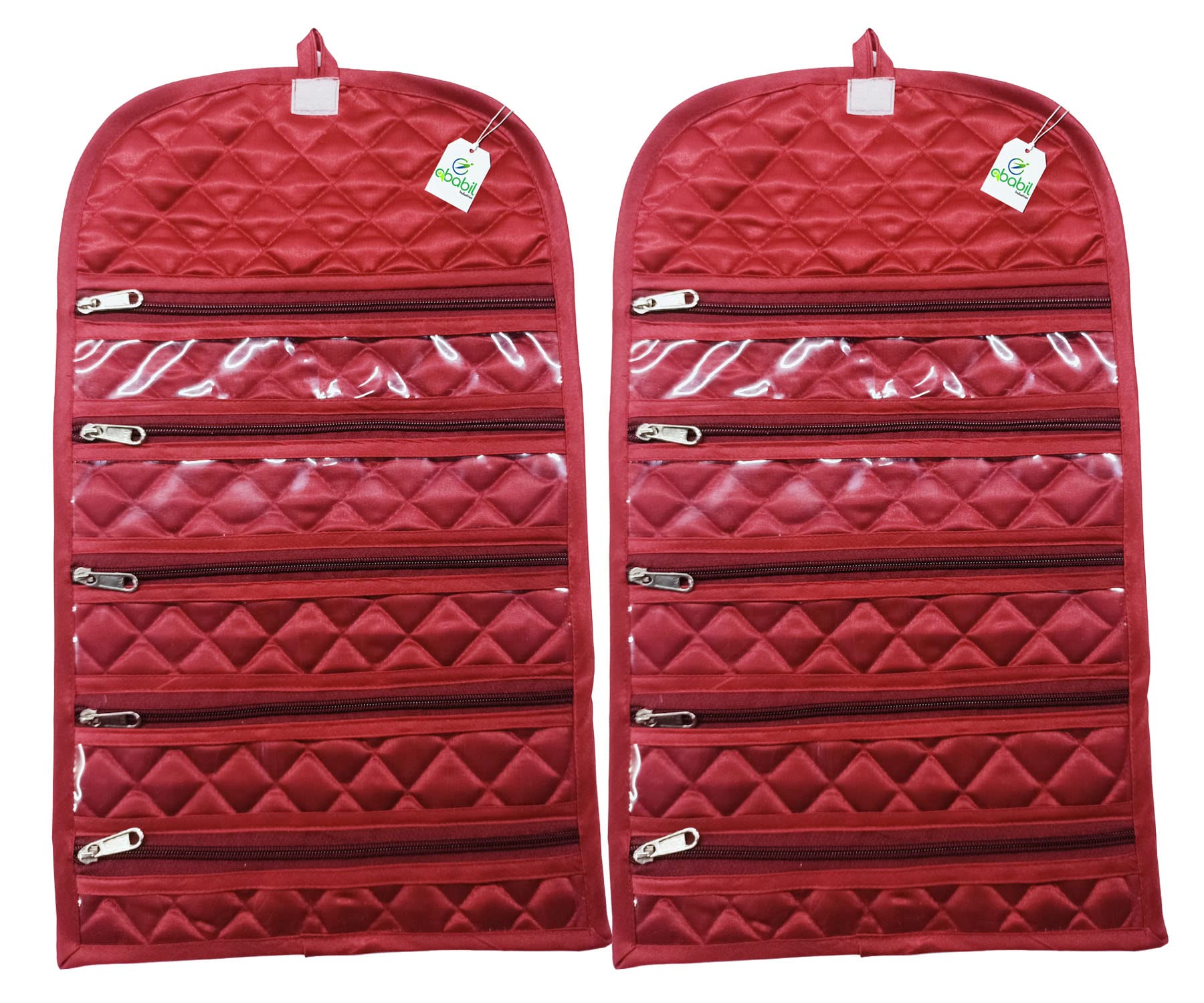 ababil Industries Quilted Satin Watch/Payal/Chain/Bracelet Kit/Pouch/Cover Foldable Jewellery Organizer Pack of 2 Maroon (B0BVKFN85Z) Amazon Price History, Amazon Price Tracker