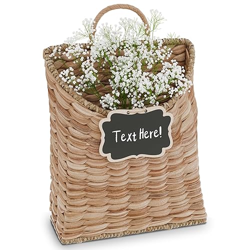 Boho Woven Wall Hanging Basket – Water Hyacinth Flat Back