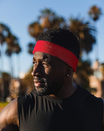 Miniatura 24 de Suddora Diadema de entrenamiento para hombres y mujeres, banda deportiva que absorbe la humedad, bandas de tela de rizo de algodón ligero para Lazo