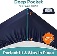 Vista 86 de OhGeni Protector de colchón 100% impermeable, sábana bajera con bolsillos profundos, material suave transpirable sin ruido de alta calidad, funda