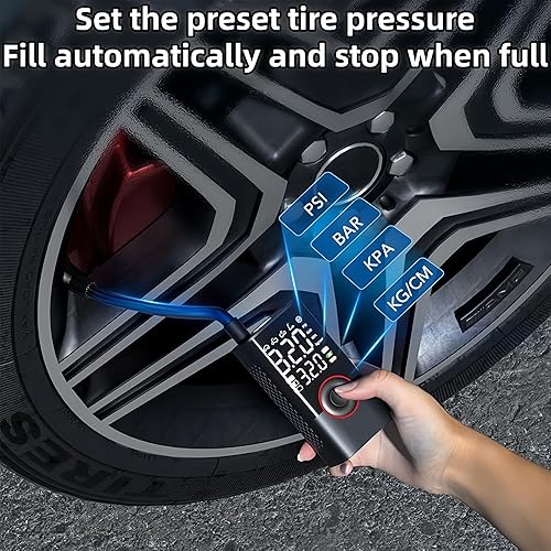 Miniatura 7 de Inflador de neumáticos, compresor de aire portátil, bomba de aire eléctrica, compresor de aire portátil de 150 PSI, bomba de aire inalámbrica para