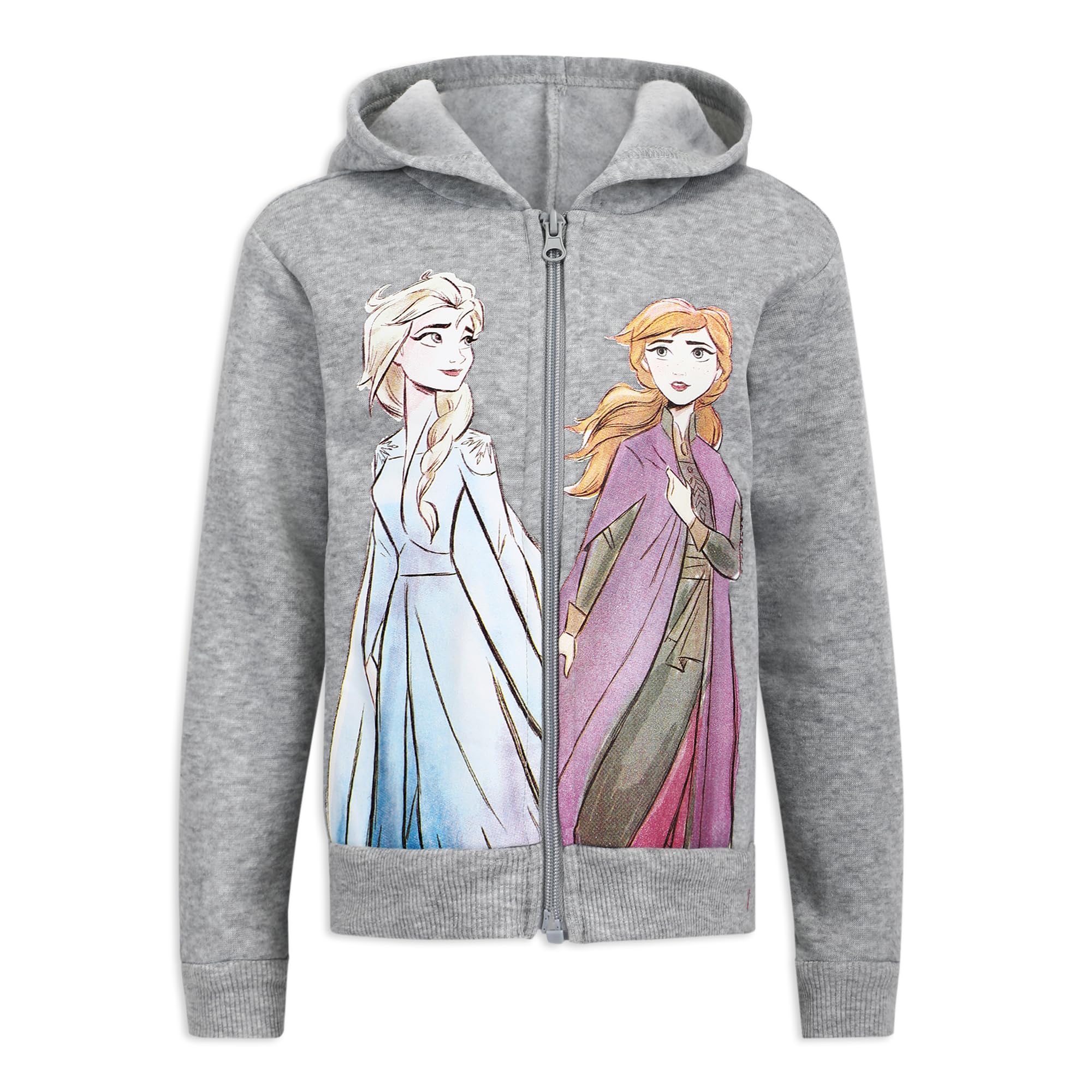 Disney 3PC Frozen II Leggings Set for Girls with Elsa Shirt and Zip-Up Hoodie Blue - Off-White