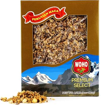 WOHO Dry Raw Maca Root Chips Peruvian Ginseng 4oz - Vacuumed Gift Pack