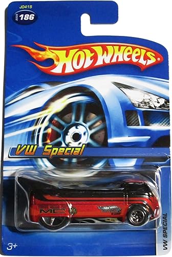 Hot Wheels Exclusivo Vw Special Drag Truck Negro en Rojo 5 habló colector altamente detallado sin tarjeta limpia UPC 2005 # 186 164