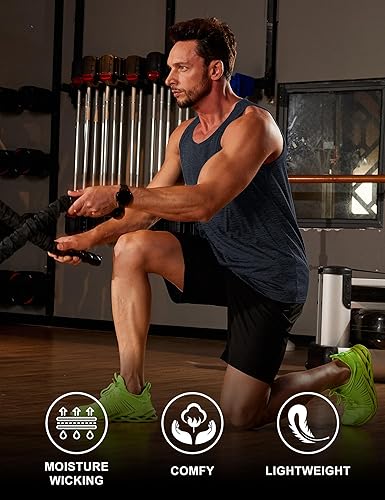 Miniatura 3 de MAGCOMSEN Camisetas sin mangas para hombre, de secado rápido, para entrenamiento, gimnasio, musculación, camiseta atlética para culturismo