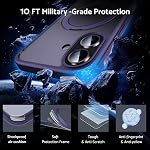 DASFOND Mag-Stand Designed for iPhone 16 Case, Upgraded [All-in-1] [Compatible with MagSafe] Invisible Ring Kickstand Transparent Matte Phone Case Cover for iPhone 16, Purple
