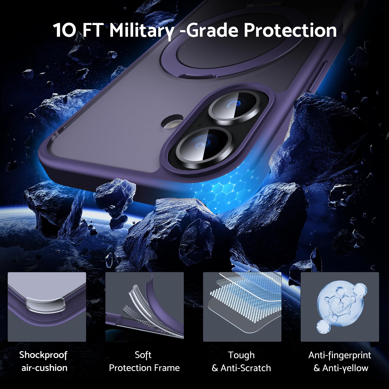 DASFOND Designed for iPhone 16 Case with Mag-Safe, 12 FT Military Shockproof, 20W Safe & Fast Charging - Image 4