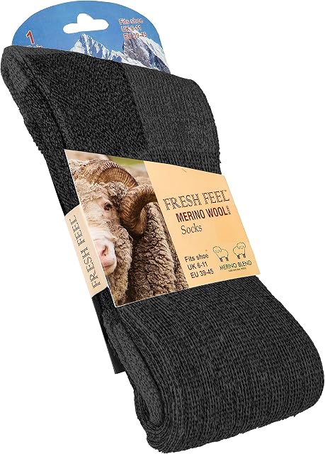 BRAND KRUZE 3 Pairs Mens Merino Wool Socks Heavy Duty Outdoor Soft Warm Thermal Sock UK 6-11